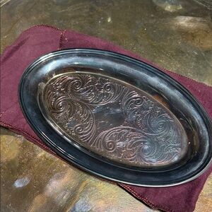 Empire crafts quadruple plate small serving tray. Antique